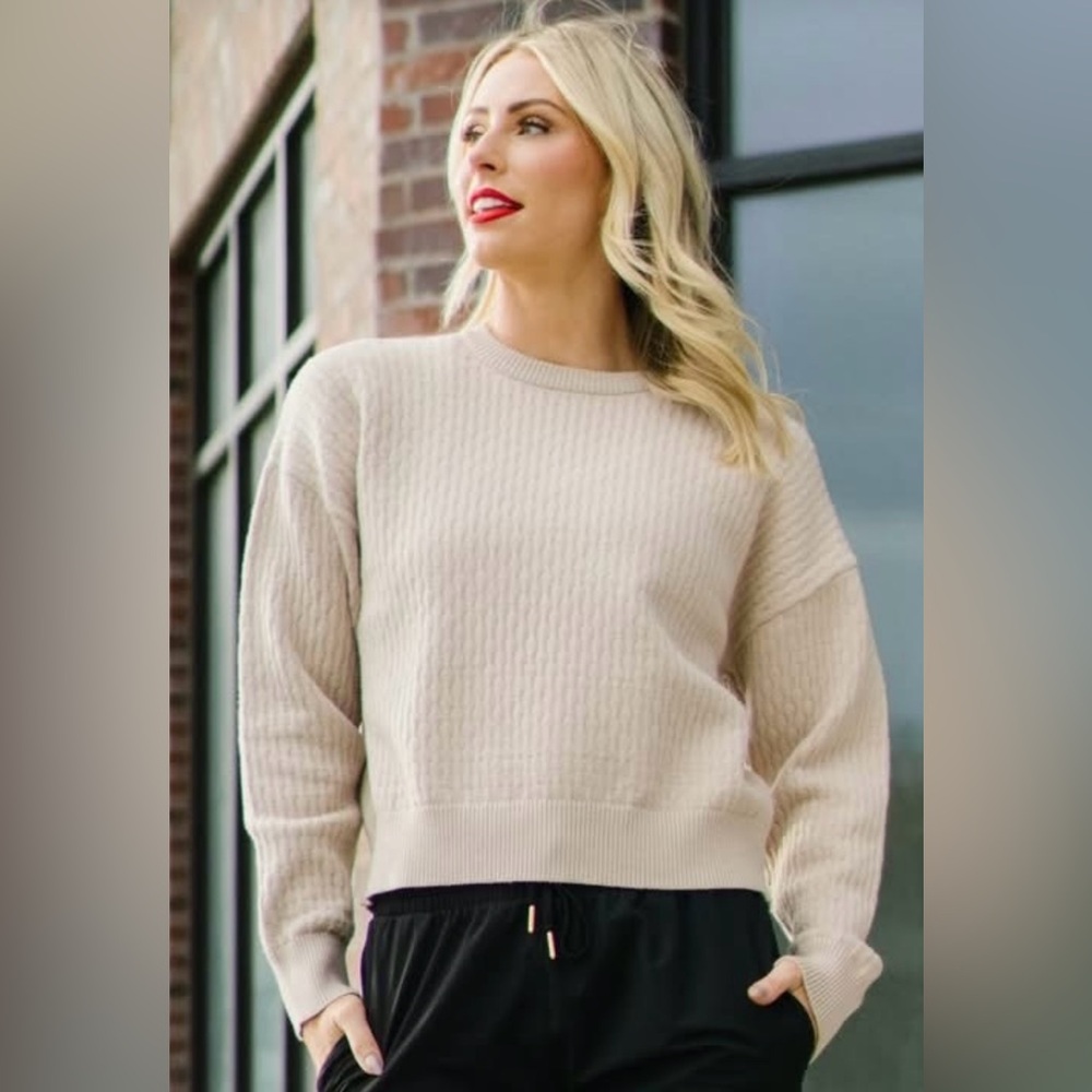 ZYIA Textured Tan Sweater
